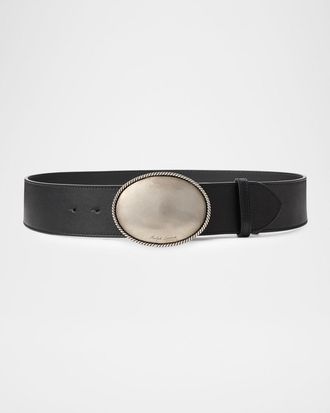 Ralph Lauren Collection Round Buckle Leather Belt, 50mm