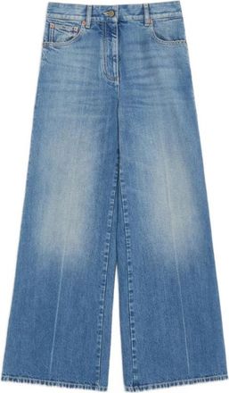 Valentino Garavani High-rise Wide-leg Jeans - Dames - Loose Fit Jeans - Blauw - W24 - Katoen - Jeans