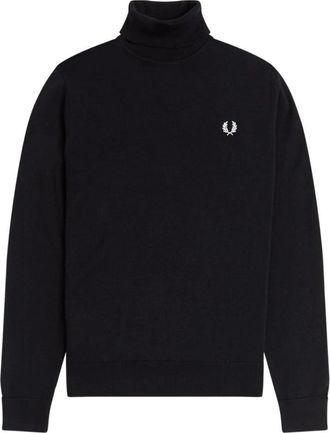Fred Perry Turtleneck Trui - Heren - Coltruien - Zwart - XL - Katoen - Truien & Vesten