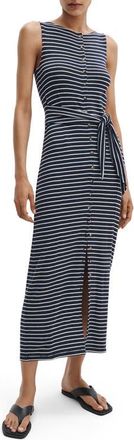 Rag & Bone The Knit Tie Waist Sleeveless Maxi Dress in Salt Multi at Nordstrom, Size Xx-Small