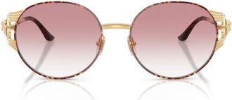 Versace 54mm Round Sunglasses in Gold Versace/havana/pink at Nordstrom