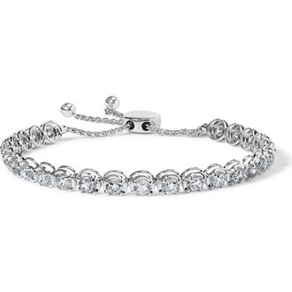 House of Brilliance 14K White Gold 6.00 Cttw Diamond 4-10 Bolo Tennis Bracelet at Nordstrom