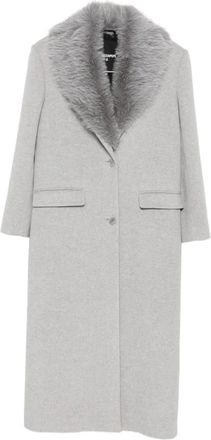 Patrizia Pepe Cappotto monopetto in pelliccia sintetica - Grigio
