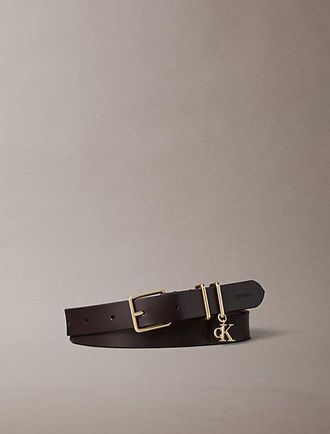 Calvin Klein Cintur&oacute;n De Piel Con Broche Con Logo Distintivo