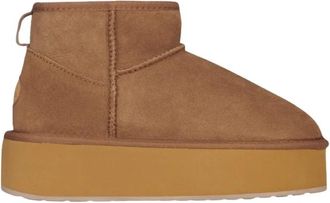 Emu Kastanje Flatform Stijlvolle Laarzen - Dames - Winterlaarzen - Bruin - 36 EU - Leer - Schoenen