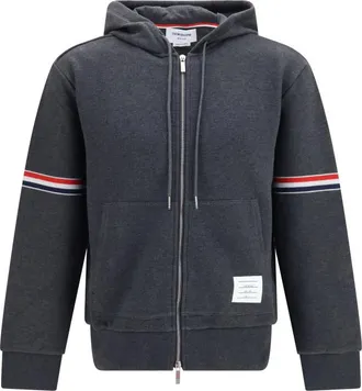 Thom Browne Dark Grey Stripes Hoodie