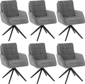 Hhg [nunca Usado] Juego De 6 Sillas De Comedor Hhg-705, Silla De Cocina Giratoria Con Retorno Autom&aacute;tico, Tejido De Chenilla (680 G/m&sup2;) Con Certificaci&oacute;n 