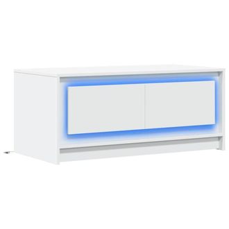 Berkfield Home Durable Coffee Table with LED Lights White Engineered Wood