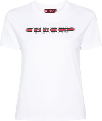 Gucci logo-print cotton T-shirt - women - Cotton - S - White