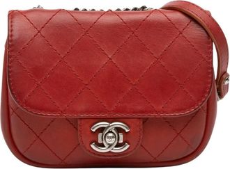 Chanel Pre-owned Leren Flap Bag - Dames - Vintage Mini Tas - Rood - ONE Size - Leer - Vintage