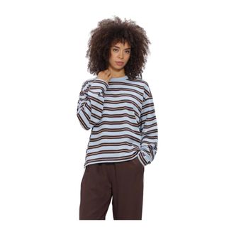 Catwalk Junkie Tops, Dames, Blauw, L, Katoen, Gestreept Longsleeve