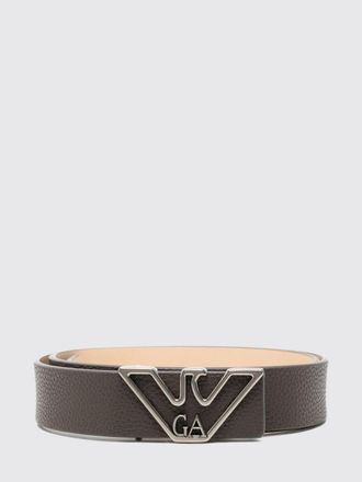 Emporio Armani Adjustable Polyester Belt with Eagle Monogram Buckle