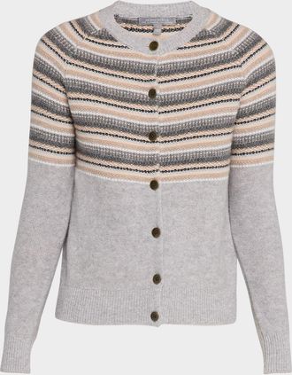 Neiman Marcus Cashmere Fair Isle Cardigan