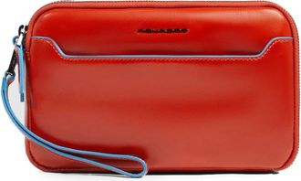 Piquadro Leather mens clutch with removable wrist strap and Rfid protection - Heren - Tassen - Rood - ONE Size - Tassen
