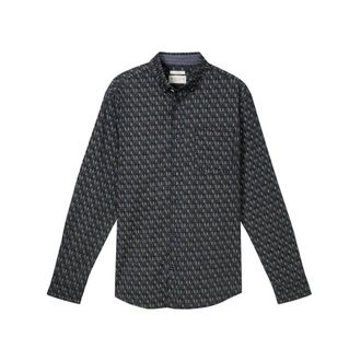 Tom Tailor Heren, Overhemden, Zwart, Maat: L