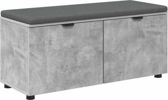 vidaXL Banco De Entrada Con Coj&iacute;n Gris Concreto 100 X 38 X 46 Cm Vidaxl