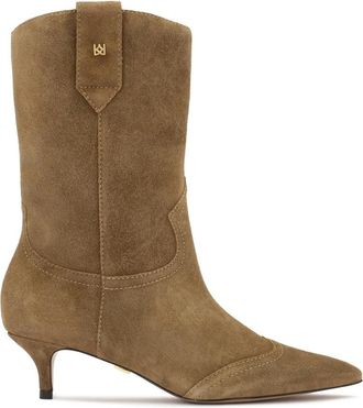 Kazar Bruine su&egrave;de laarzen met lage hak - Dames - Cowboylaarzen - Bruin - 35 EU - Su&egrave;de - Schoenen