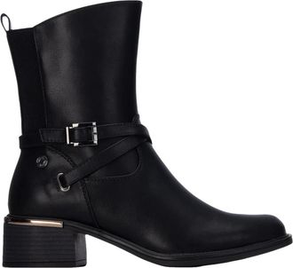 Refresh Enkellaars - Dames - Laarzen met Hak - Zwart - 40 EU - Leer - Schoenen