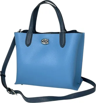Coach Blue Leather Tote Bag (Pre-Owned)