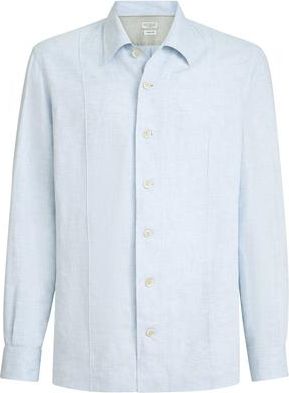 Brunello Cucinelli Shirt with Cr&ecirc;te details in Azure at Nordstrom, Size Xxx-Large Eu