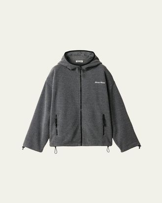 Miu Miu Fleece Zip Hooded Jacket