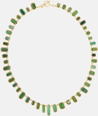 Octavia Elizabeth Bermuda Botany Eternity 18kt gold necklace with tourmalines
