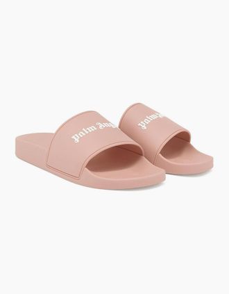 Palm Angels Womens Womens Essential Logo Pool Sliders - Pink/Multi - Size: 4
