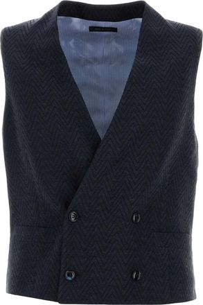 Giorgio Armani Gilet con motivo a zigzag - Blu