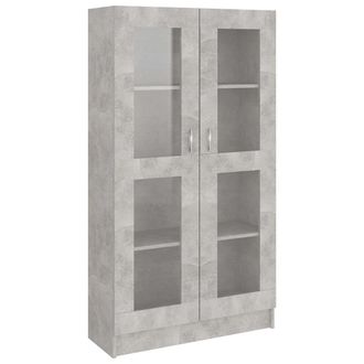vidaXL Vitrina De Madera Contrachapada Gris Hormig&oacute;n 82,5x30,5x150cm Vidaxl