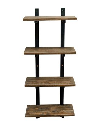 Alaterre Pomona 48Inh Metal And Solid Wood Wall Shelf