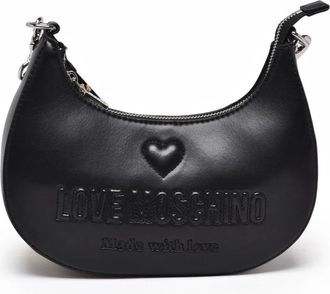 Love Moschino Black Half-Moon Polyurethane Mini Shoulder Bag