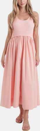 Karina Grimaldi Ray Knit Combo Dress In Coral