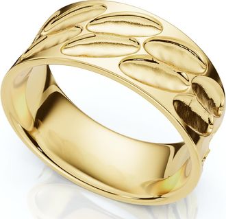 Pompeii3 Mens 8mm Wide Band Flat Wedding Ring in 14k Gold or Platinum