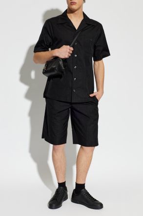 Dolce & Gabbana Cotton Shorts With Monogram, Mens, Black