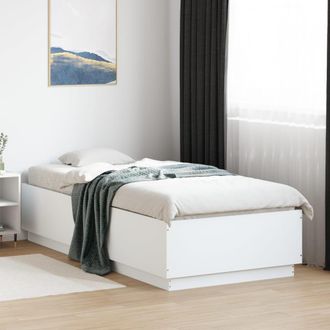 vidaXL Vidaxl - Estructura De Cama Con Led Madera Ingenier&iacute;a Blanco 100x200 Cm