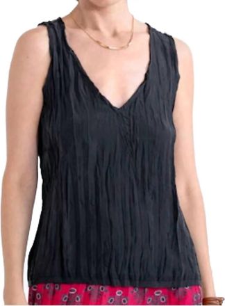 Go Silk Go Crinkle Cut Tank Top In Black