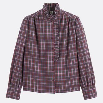 La Redoute Collections Geruit hemd met Victoriaanse kraag, Signature CHARL&Egrave;NE