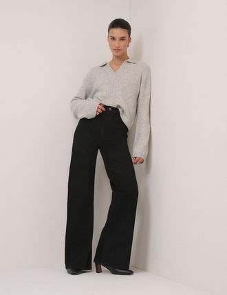 Nobody's Child Black High Rise Soho Wide Leg Jeans