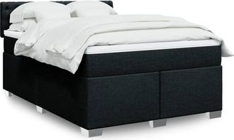 vidaXL Vidaxl - Cama Box Spring Con Colch&oacute;n Tela Negro 160x200 Cm