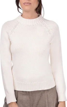Gran Sasso Slightly Cropped Wool Sweater With Classic Crew Neckline