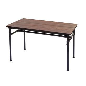 Hhg Mesa De Comedor Hhg 486b, Mesa Bistro, Metal Madera De Olmo Industrial Gastronom&iacute;a Mvg Negro-marr&oacute;n 120x70cm