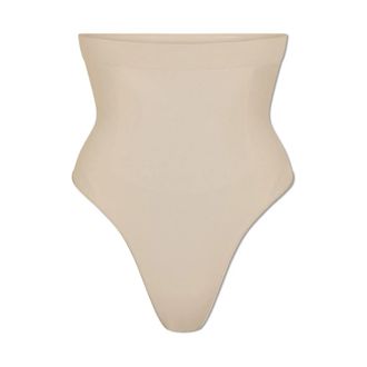 SKIMS Seamless Sculpt High-Waisted Thong - Dames - Corrigerend ondergoed - Beige - XS - Katoen - Ondergoed