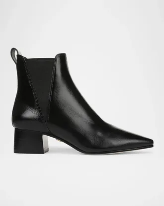 Veronica Beard 45mm Astra Leather Ankle Boots