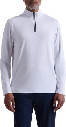 Bugatchi Quarter Zip Pullover in White at Nordstrom, Size Xx-Large