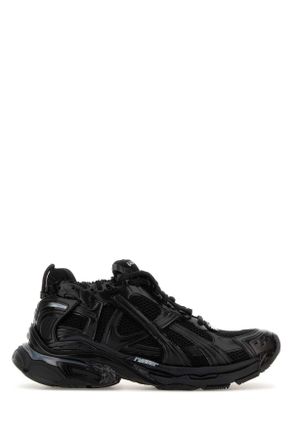Balenciaga Black Mesh And Rubber Runner Led Sneakers