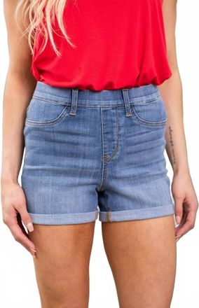 Judy Blue Pull On Elastic Wb Cuffed Shorts In Blue