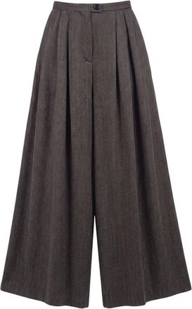 SOLOTRE Pantalones Anchos - Trousers - Mujer - Marr&oacute;n - XL