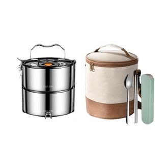 OEM Fiambrera De Acero Inoxidable De Dos Niveles