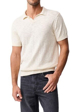 Rodd & Gunn Poison Bay Linen & Cotton Slub Polo in Natural at Nordstrom, Size Xxx-Large