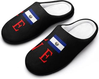 Generic Love Flag Cotton Slipper for Women Indoor Outdoor House Shoes Anti-Skid Slippers with Rubber Sole